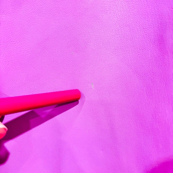 ZARA Lilac faux leather dress with puff sleeves - Picture 8 of 9